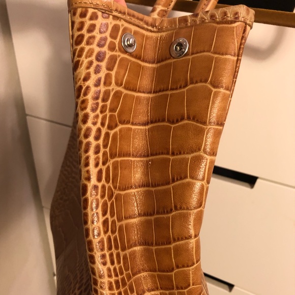 LONGCHAMP Embossed Tan leather tote bag - Picture 3 of 7